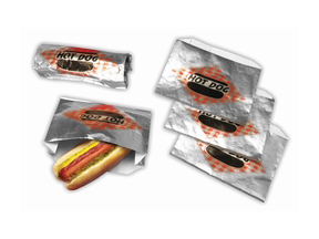 Hot Dog Foil Bag Top Open